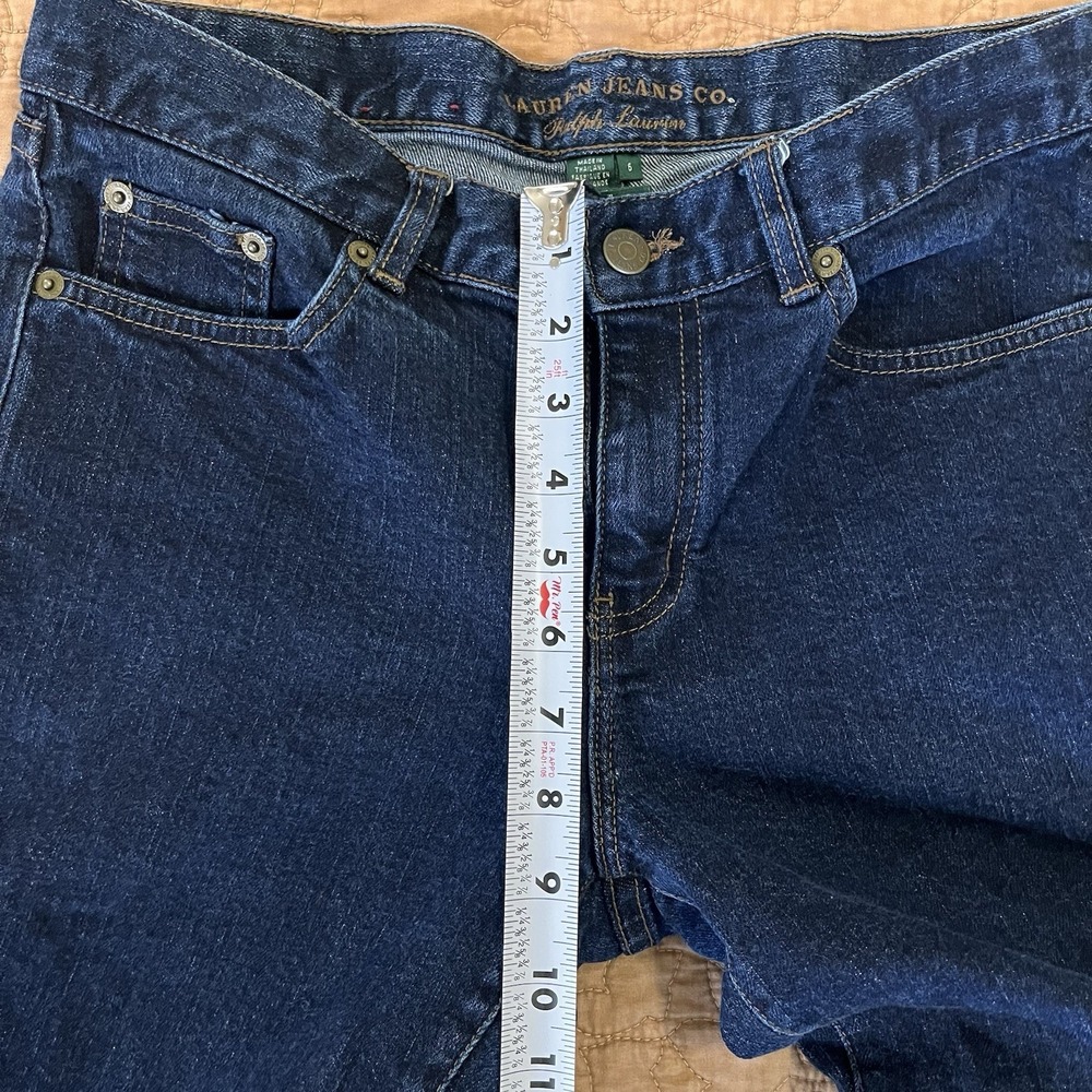 Lauren Jeans Co Dark Wash Slim Crop Raw Hem Stretch Coastal Americana 6 Runs Big - Picture 3 of 12